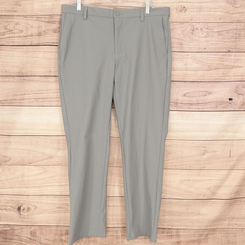 Dockers Tech Chino Pants Mens 34x30 Gray Slim Fit Polyester Stretch Golf Tech